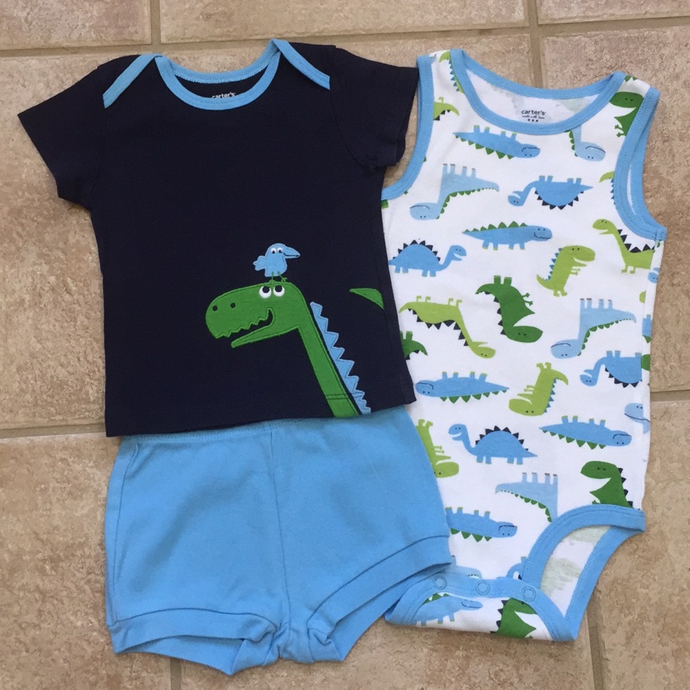 Carter’s Boys Dinosaur Bodysuit Shirt and Shorts